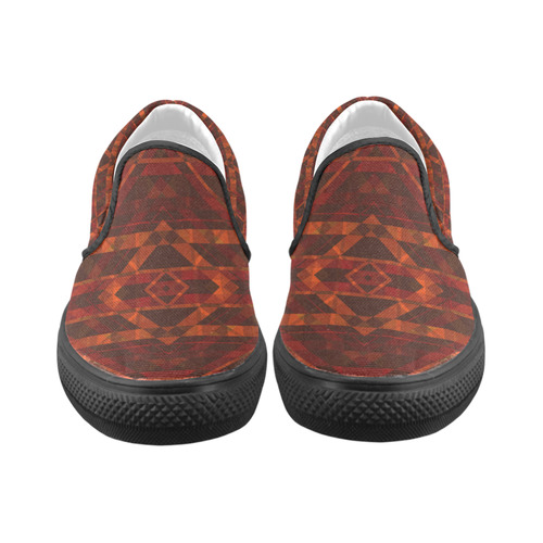 Sci-Fi Horror Geometric design Modern Women's Unusual Slip-on Canvas Shoes (Model 019)