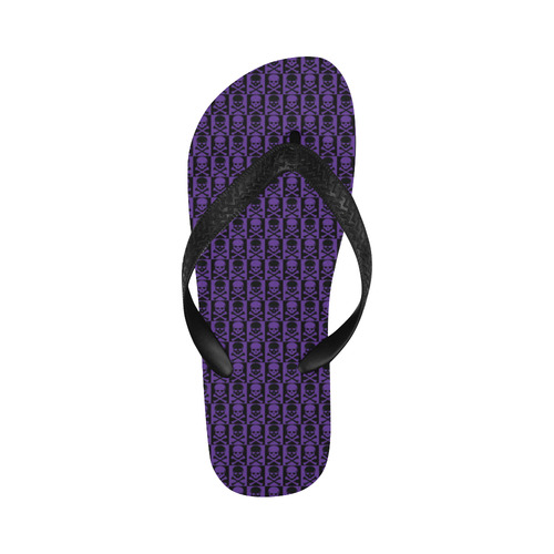 Gothic style Purple and Black Skulls Gothic style pattern Flip Flops for Men/Women (Model 040)