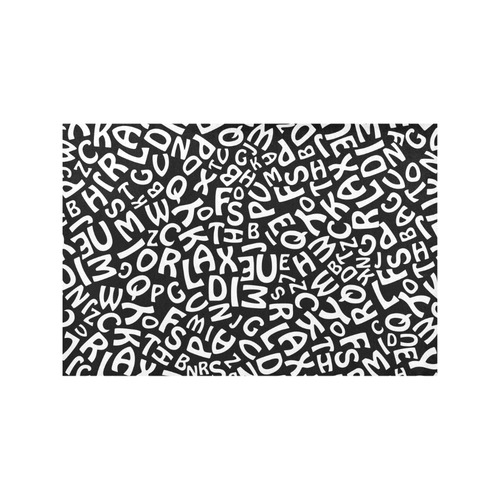 Alphabet Black and White Letters Placemat 12’’ x 18’’ (Six Pieces)