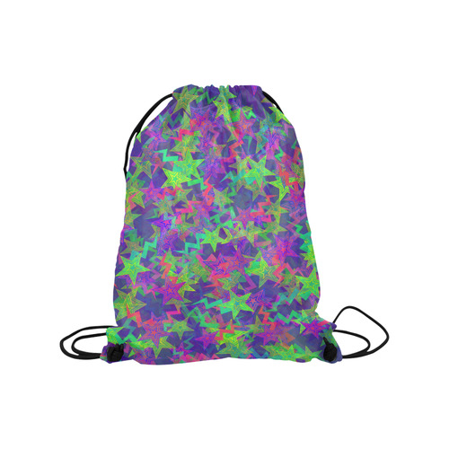 Purple Shooting Stars Medium Drawstring Bag Model 1604 (Twin Sides) 13.8"(W) * 18.1"(H)