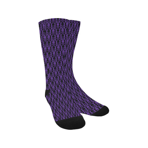 Gothic style Purple and Black Skulls Trouser Socks