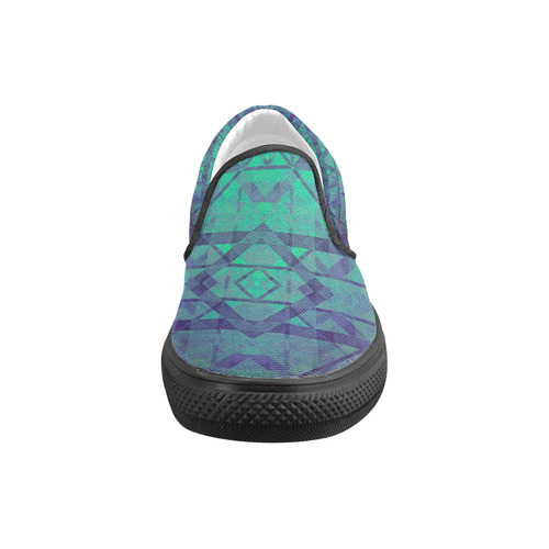 Sci-Fi Dream Geometric design Modern Women's Unusual Slip-on Canvas Shoes (Model 019)