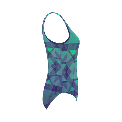 Sci-Fi Dream  Geometric design Modern style Vest One Piece Swimsuit (Model S04)