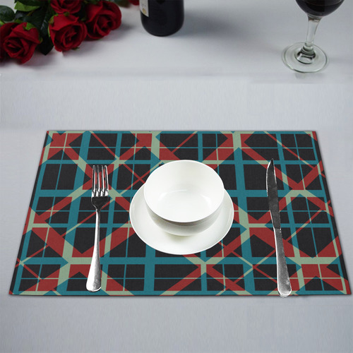 Plaid I Hipster style plaid pattern Placemat 12’’ x 18’’ (Two Pieces)