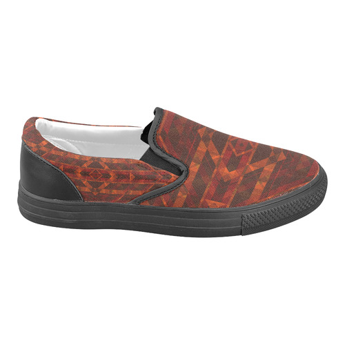 Sci-Fi Horror Geometric design Modern Women's Unusual Slip-on Canvas Shoes (Model 019)