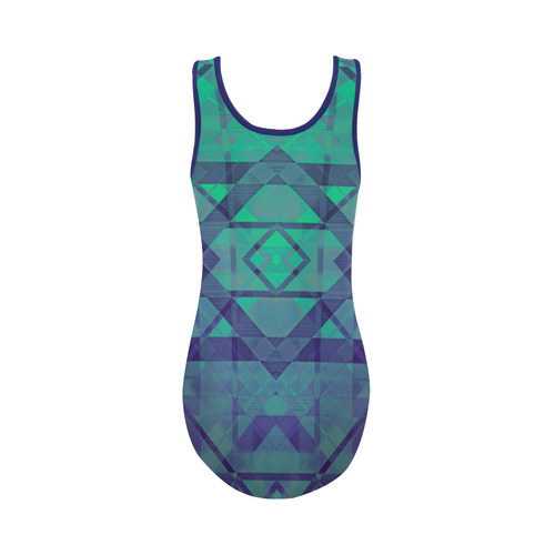 Sci-Fi Dream  Geometric design Modern style Vest One Piece Swimsuit (Model S04)