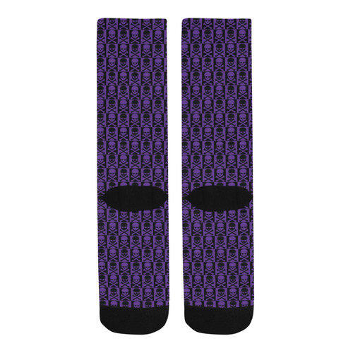 Gothic style Purple and Black Skulls Trouser Socks