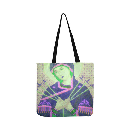 Virgin Mary Green Madonna Swords Christian Reusable Shopping Bag Model 1660 (Two sides)