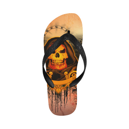 Awesome creepy skull Flip Flops for Men/Women (Model 040)