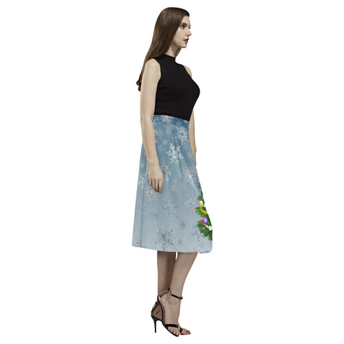 Christmas Tree, snowflakes Aoede Crepe Skirt (Model D16)