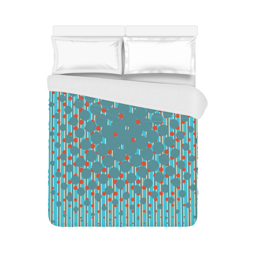 Density in Turquoise & Orange Duvet Cover 86"x70" ( All-over-print)