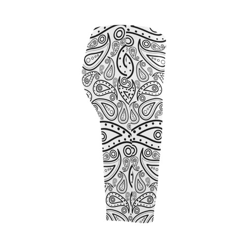 black and white paisley Hestia Cropped Leggings (Model L03)