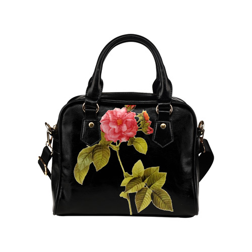 Vintage Red Rose Floral Shoulder Handbag (Model 1634)