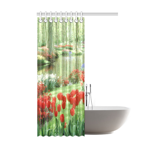 Beautiful Floral Garden Landscape Shower Curtain 48"x72"
