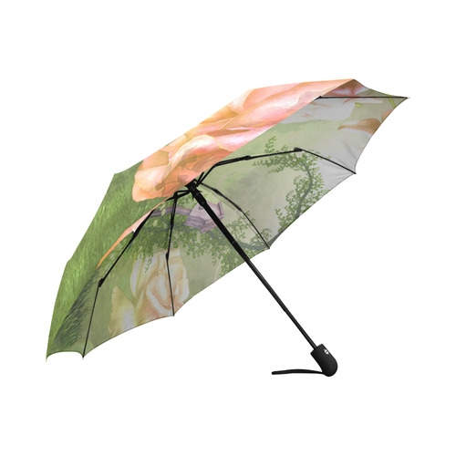Cute cat in a garden Auto-Foldable Umbrella (Model U04)