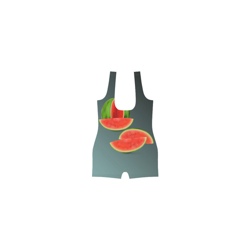 Watercolor Watermelon, red green and sweet Classic One Piece Swimwear (Model S03)