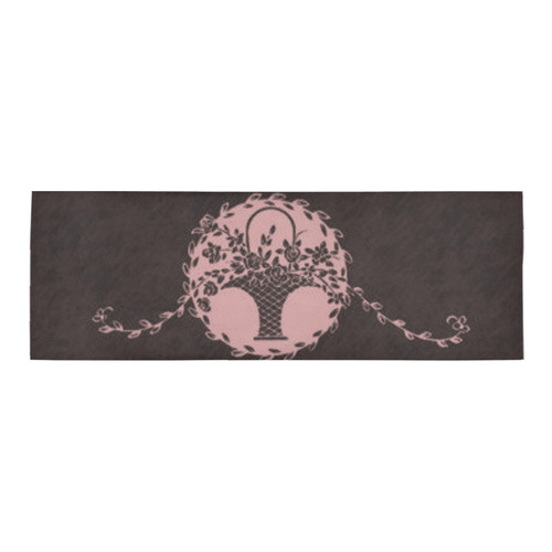 Bridal Rose Floral Chalkboard Area Rug 9'6''x3'3''