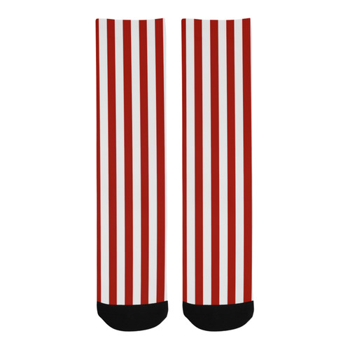Red & White Stripes Trouser Socks