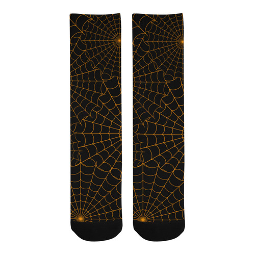 Halloween Spiderwebs - Orange Trouser Socks