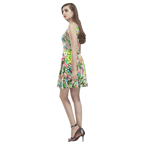 Jolly Floral A by FeelGood Thea Sleeveless Skater Dress(Model D19)