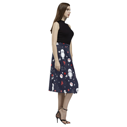 Astronaut Doodle Aoede Crepe Skirt (Model D16)