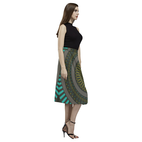 circle zen mandalas Aoede Crepe Skirt (Model D16)