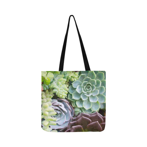 Succulents Red Green Aqua Floral Reusable Shopping Bag Model 1660 (Two sides)
