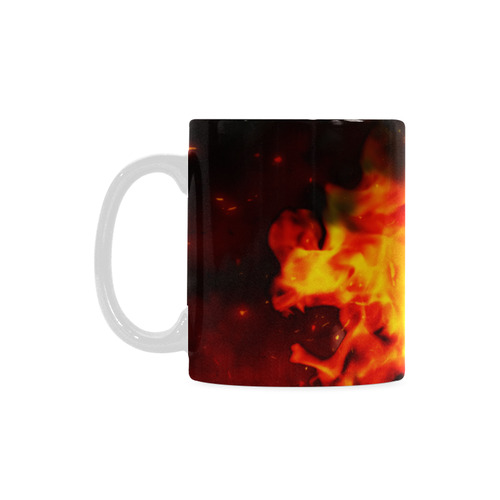 Amazing skull with fire White Mug(11OZ)