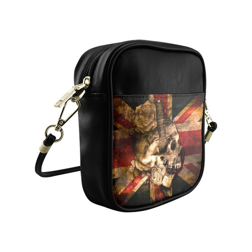 Grunge Skull and British Flag Sling Bag (Model 1627)