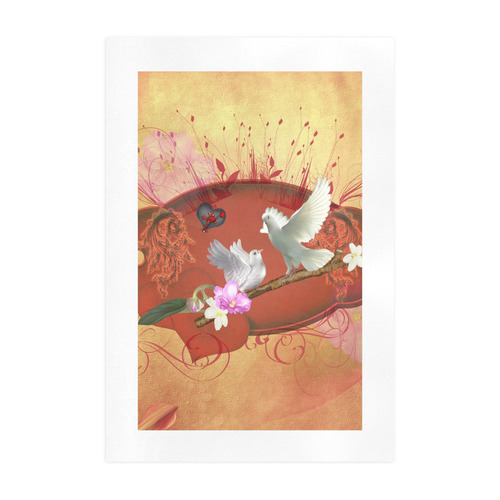 Wonderful dove couple Art Print 19‘’x28‘’