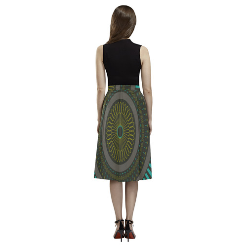circle zen mandalas Aoede Crepe Skirt (Model D16)