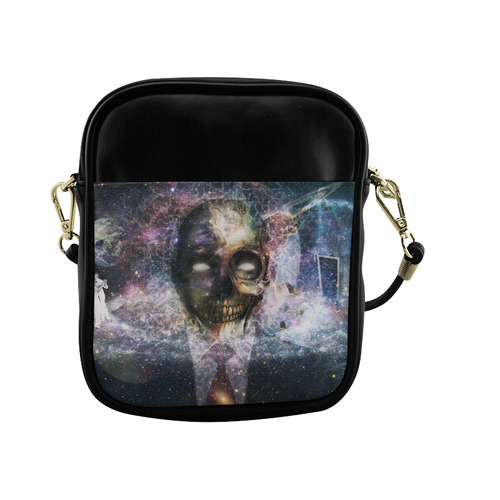 Psychedelic Skull and Galaxy Sling Bag (Model 1627)