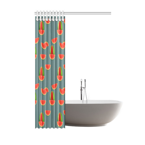 Watercolor Watermelon red, green and sweet pattern Shower Curtain 48"x72"