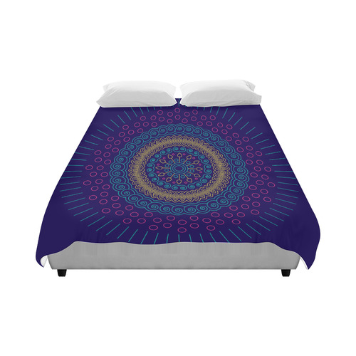 blue mandala circular Duvet Cover 86"x70" ( All-over-print)