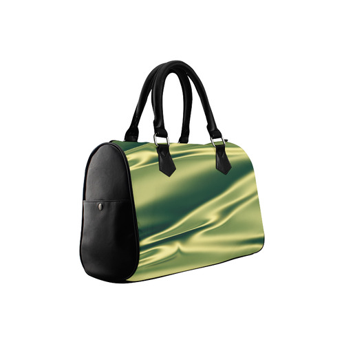 Green satin 3D texture Boston Handbag (Model 1621)