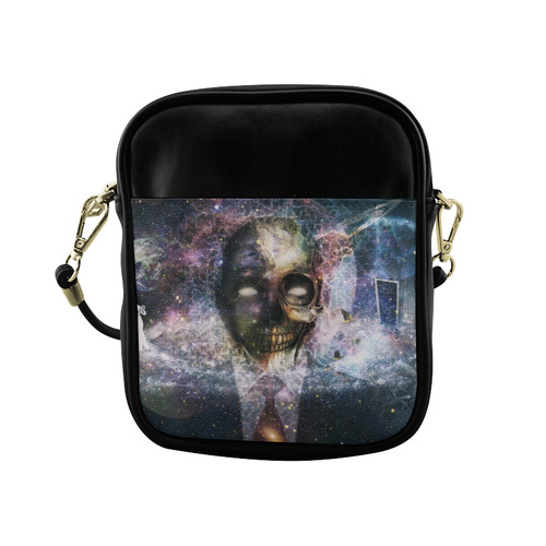 Psychedelic Skull and Galaxy Sling Bag (Model 1627)