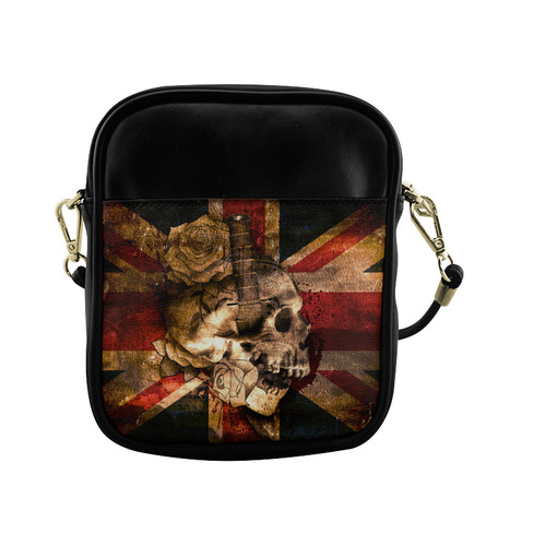 Grunge Skull and British Flag Sling Bag (Model 1627)