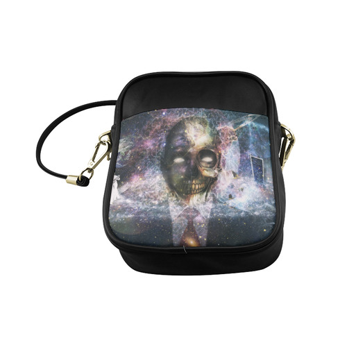 Psychedelic Skull and Galaxy Sling Bag (Model 1627)