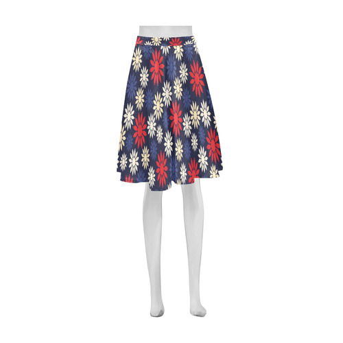 Red Symbolic Camomiles Floral Athena Women's Short Skirt (Model D15)