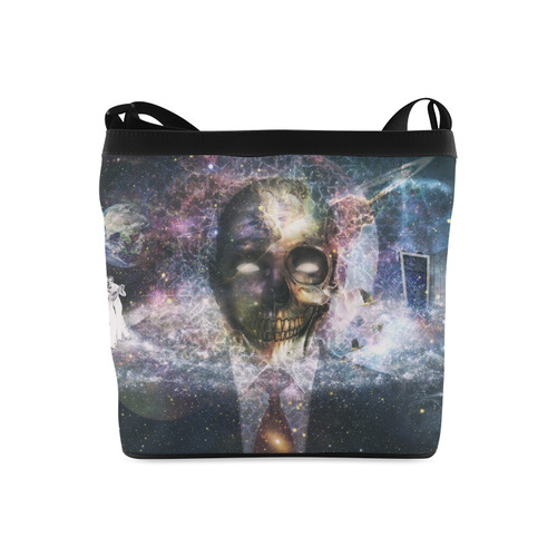 Psychedelic Skull and Galaxy Crossbody Bags (Model 1613)