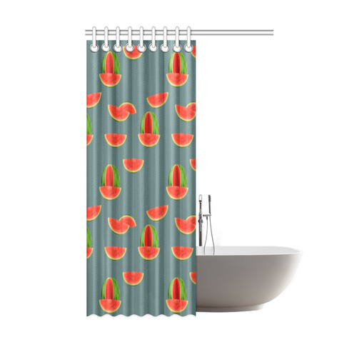 Watercolor Watermelon red, green and sweet pattern Shower Curtain 48"x72"