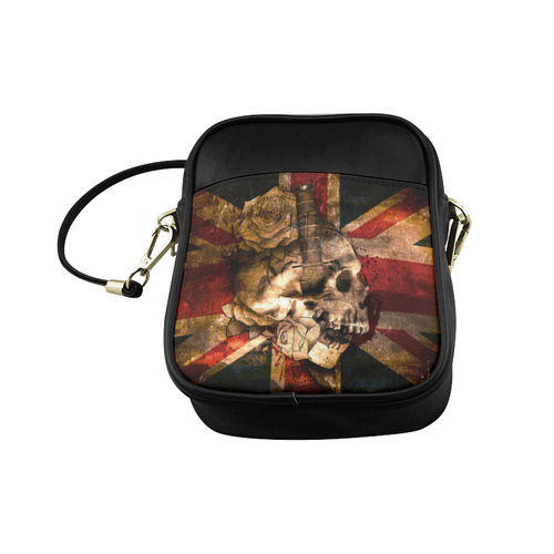 Grunge Skull and British Flag Sling Bag (Model 1627)