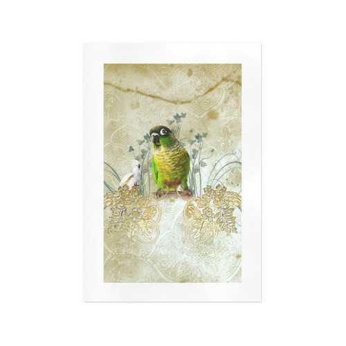 Sweet parrot with floral elements Art Print 13‘’x19‘’