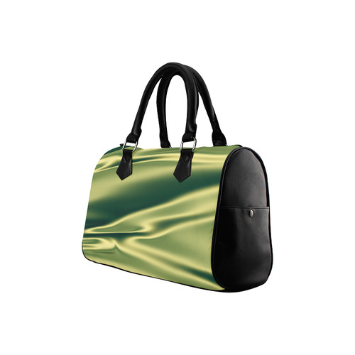 Green satin 3D texture Boston Handbag (Model 1621)