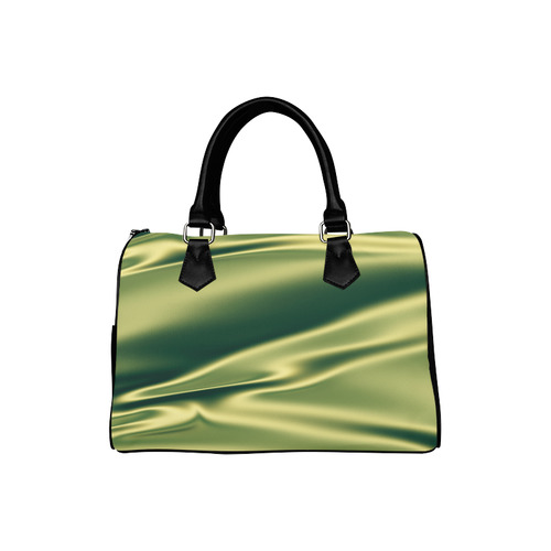 Green satin 3D texture Boston Handbag (Model 1621)