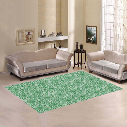 Green Lace Area Rug7'x5'