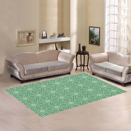 Green Lace Area Rug7'x5'