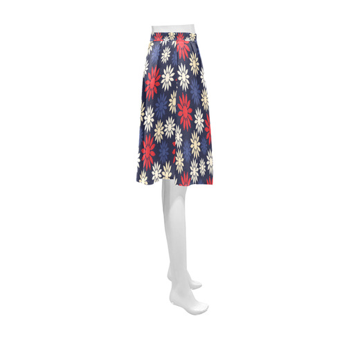Red Symbolic Camomiles Floral Athena Women's Short Skirt (Model D15)