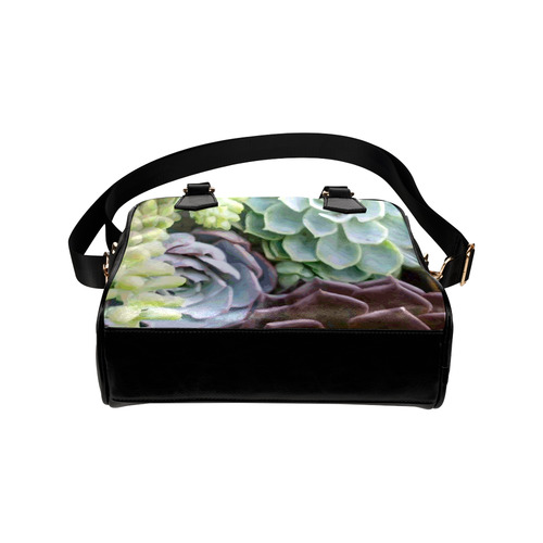 Succulents Red Green Aqua Floral Shoulder Handbag (Model 1634)