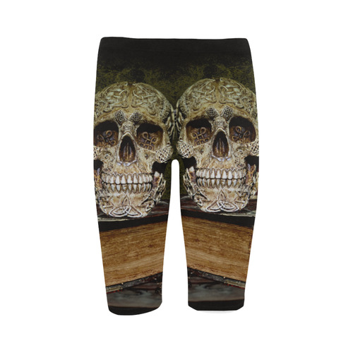 Funny Skull and Book Hestia Cropped Leggings (Model L03)